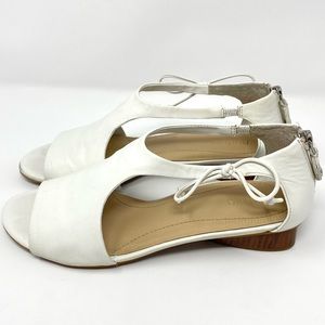 NURTURE Women's White Leather Sandals 6.5M Good to Fair Condition